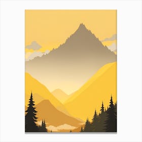 Misty Mountains Vertical Composition In Yellow Tone 33 Canvas Print