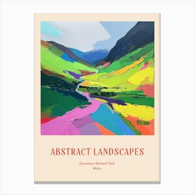 Colourful Abstract Snowdonia National Park Wales 4 Poster Canvas Print