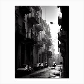 Palermo, Italy, Mediterranean Black And White Photography Analogue 3 Canvas Print