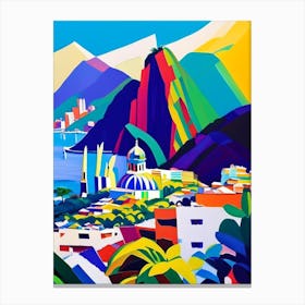 Rio De Janeiro Brazil Colourful Painting Tropical Destination Canvas Print