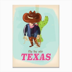 Fly By Air Texas Cowboy Canvas Print