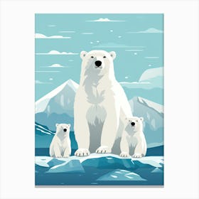 Arctic Symphony; Polar Bear Family Portrait Canvas Print