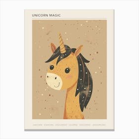 Unicorn With Hair Muted Pastels 1 Poster Canvas Print