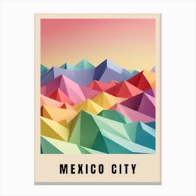 Mexico City Travel Poster Low Poly (6) Canvas Print