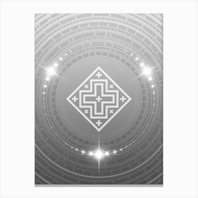 Geometric Glyph in White and Silver with Sparkle Array n.0097 Canvas Print