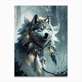 Wolf In The Woods 16 Canvas Print