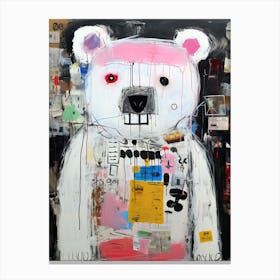 White polar Bear Basquiat style Canvas Print
