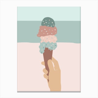Ice Cream At The Beach Canvas Print