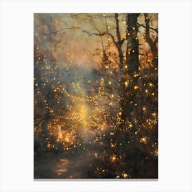 Fireflies In The Forest Canvas Print