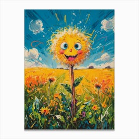 Smiley Sunflower Canvas Print