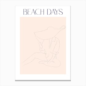 Beach Days Illustration Canvas Print