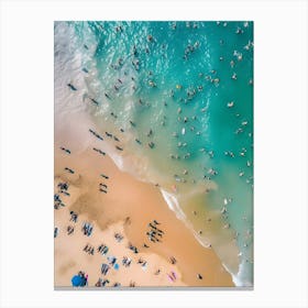 Aerial View Of Crowded Beach Canvas Print