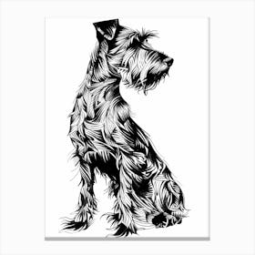 Irish Terrier Line Sketch Canvas Print