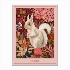 Floral Animal Painting Squirrel 3 Poster Canvas Print