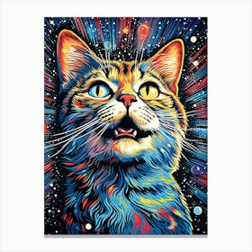 Stellar Furflame, Psychedelic Cats series Canvas Print