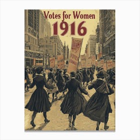 Aihrgdesign A Vintage Poster Of A Womens Suffrage March In 19 94c068d1 F282 45b0 8a26 7460c00a8b91 0 Canvas Print