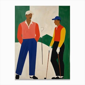 Two Men Playing Golf Canvas Print