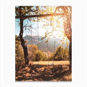 Swing In The Woods Canvas Print