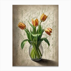 Tulips In A Vase Canvas Print