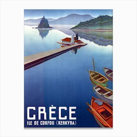 Fishing Boats In Corfu, Greece Canvas Print