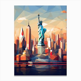 New York City, Usa, Geometric Illustration 1 Canvas Print