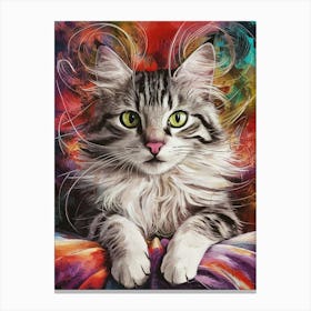 Cat Painting Canvas Print