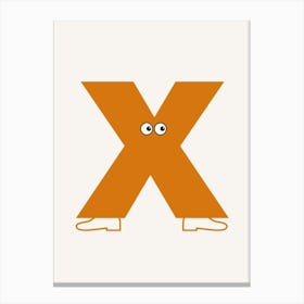 Alphabet Poster X Canvas Print