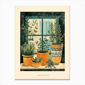 Herb Garden Art Deco Poster Canvas Print