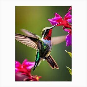 Male Ruby Throated Hummingbird -Reimagined 9 Canvas Print