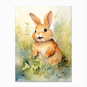 Bunny Drawing Rabbit Prints Watercolour 6 Canvas Print