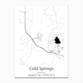 Cold Springs,United States Minimalist Map 1 Canvas Print