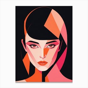 Geometric Woman Portrait Pop Art (9) 1 Canvas Print