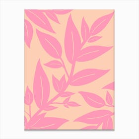 Orange And Pink Leaves Canvas Print