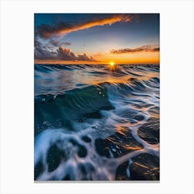 Sunset At The Beach -Reimagined 1 Canvas Print