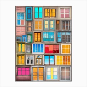 Colorful Collection Of Windows, 1309 Canvas Print