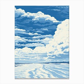 A Screen Print Of Cable Beach Australia 2 Canvas Print