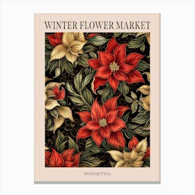 Poinsettia 2 Winter Flower Market Poster Canvas Print
