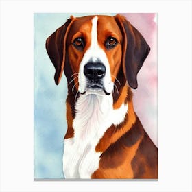 American Foxhound 2 Watercolour dog Canvas Print