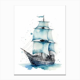 Sailing Ships Watercolor Painting (28) Canvas Print