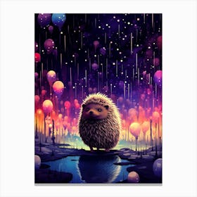 Hedgehog In The Night Sky Canvas Print
