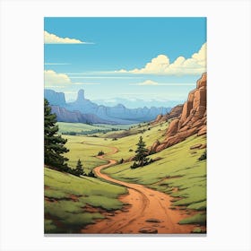 The Colorado Trail Usa 3 Vintage Travel Illustration Canvas Print