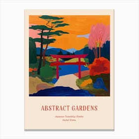 Colourful Gardens Japanese Friendship Garden Usa 3 Red Poster Canvas Print