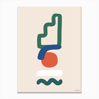 Totem Multicoloured Boho Minimalist Abstract Canvas Print