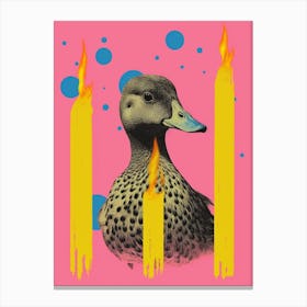 Duck Collage With Candles Canvas Print