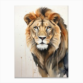 Lion watercolor Canvas Print