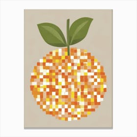 Orange Pixel Art 10 Canvas Print