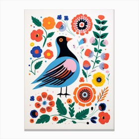 Scandinavian Bird Illustration Pigeon 3 Canvas Print