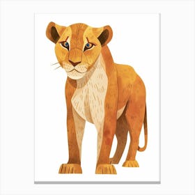 African Lion Lioness On The Prowl Clipart 2 Canvas Print