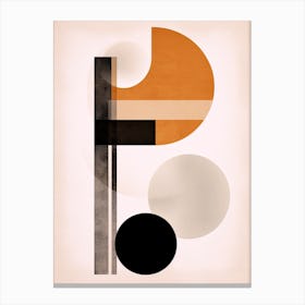 Harmony in Hues: Bauhaus Beige Circles Canvas Print