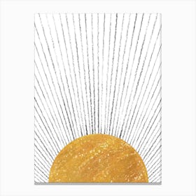 Mustard terracotta Sun Rays Canvas Print